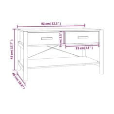 Vidaxl Klubska mizica črna 82x48x45 cm inženirski les