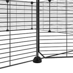 Vidaxl Ograda za hišne ljubljenčke z 12 paneli črna 35x35 cm jeklo