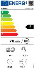 Gorenje Gorenje GS520E15W prostostoječi pomivalni stroj - odprta embalaža