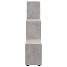 Vidaxl Stopničasta knjižna omara betonsko siva 107 cm inženirski les