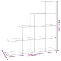 Vidaxl Stopničasta knjižna omara črna 142 cm inženirski les