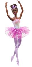 Mattel Barbie Osvetljena čarobna balerina z rožnatim krilom HLC26