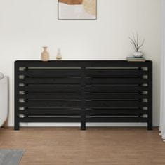 Vidaxl Pokrov za radiator črna 169x19x84 cm trdna borovina