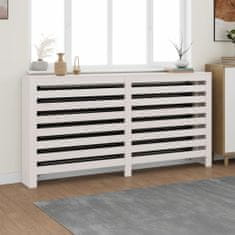 shumee vidaXL Pokrov za radiator bela 169x19x84 cm trdna borovina