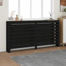 Vidaxl Pokrov za radiator črna 169x19x84 cm trdna borovina