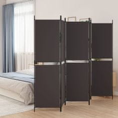 Vidaxl Paravan 5-delni rjav 250x180 cm blago