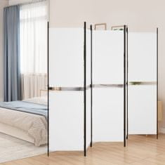 shumee vidaXL Paravan 5-delni bel 250x180 cm blago