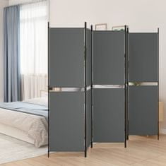 shumee vidaXL Paravan 5-delni antraciten 250x180 cm blago