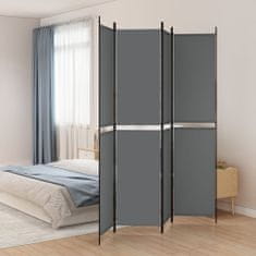 Vidaxl Paravan 4-delni antracitna 200x220 cm blago