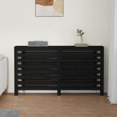 Vidaxl Pokrov za radiator črna 153x19x84 cm trdna borovina