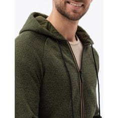 OMBRE ALBARIC oliven moški pulover z zadrgo MDN120694 M