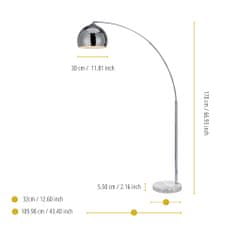 Teamson Versanora - EU vtič - Arquer Arc talna svetilka z belim senčnikom in belim podstavkom