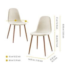 Teamson Versanora - Minimalista Fabric Set Of 2 Chairs - White