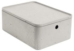 Curver Škatla za shranjevanje s pokrovom Beton, M, 8l, siva