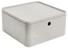 Curver Škatla za shranjevanje s pokrovom Beton, L ½, 8,5l, siva