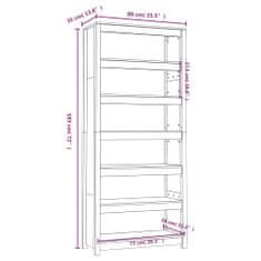 Vidaxl Knjižna omara 80x35x183 cm trdna borovina