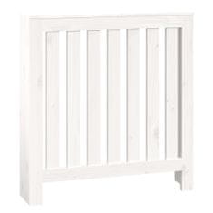 Vidaxl Pokrov za radiator bela 79,5x19x84 cm trdna borovina