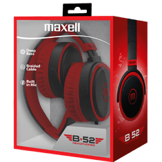 Maxell Slušalke B52 črna/rdeča