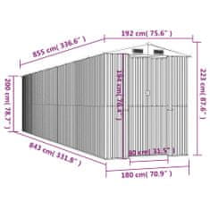 Vidaxl Vrtna lopa zelena 192x855x223 cm pocinkano jeklo