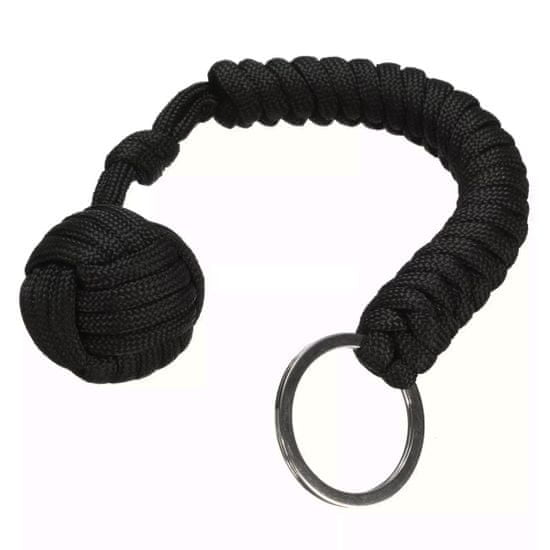 Northix Paracord z žogo za samoobrambo - črn