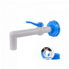 Bradas Komplet za IBC posodo za vodo, 90° pipa s priključkom IBCS60x6 za 1" cevi in PTFE trak BR-IBCS60-GTM903419