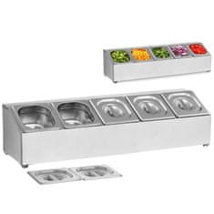 shumee Razstavno stojalo za catering posode 5 x GN1/6 + 5 x posode