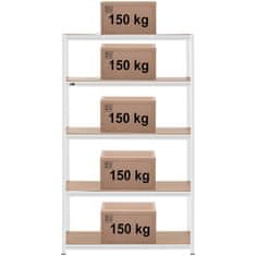 Noah Kovinski regal za shranjevanje 5 polic 750 kg 120 x 50 x 197 cm siva