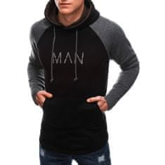 Edoti Moški pulover s kapuco BRYS črn MDN120723 S