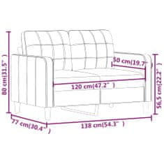 Vidaxl Dvosed krem 120 cm umetno usnje