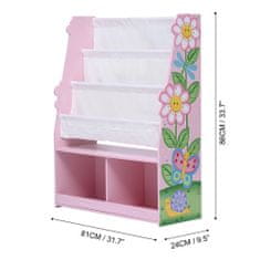 Teamson Fantasy Fields - Magic Garden Book Rack Storage Kids Display Bookshelf