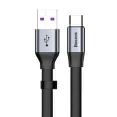 BASEUS Enostavni ploščati kabel USB / USB tipa C SuperCharge 5A 40W Quick Charge 3.0 QC 3.0 23cm siv (CATMBJ-BG1)