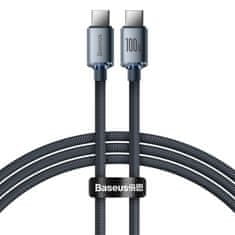 BASEUS kabel USB serije Crystal Shine za hitro polnjenje in prenos podatkov USB Type C - USB Type C 100W 1,2 m črn (CAJY000601)