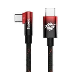 BASEUS MVP Nagnjen kabel Power Delivery kabel s stranskim vtičem USB Type C / USB Type C 1 m 100W 5A modri (CAVP000620)