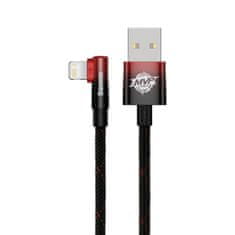 BASEUS MVP 2 Kolenski kotni kabel s stranskim priključkom USB / Lightning 1 m 2,4 A rdeč (CAVP000020)