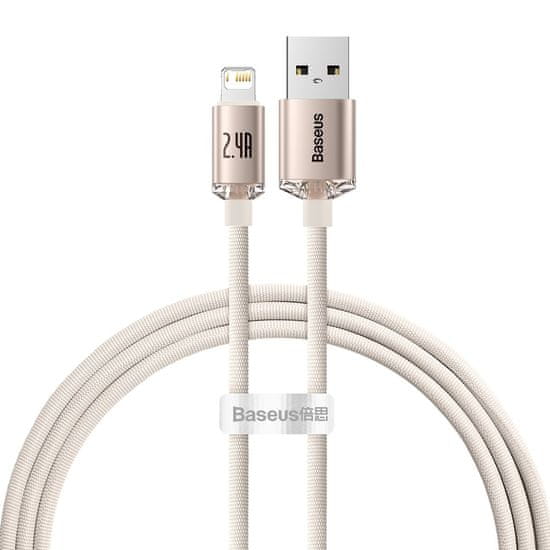 BASEUS Crystal Shine Series kabel USB - Lightning 2,4A 20W 1,2m roza(CAJY001104)