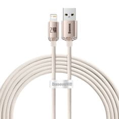 BASEUS Crystal Shine Series kabel USB - Lightning 2,4A 20W 2m roza (CAJY001204)