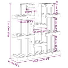 Vidaxl Stojalo za rastline medeno rjavo 104,5x25x109,5 trdna borovina