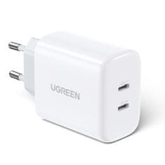 Ugreen Polnilec za telefon 2x USB-C 40W Power Delivery bel