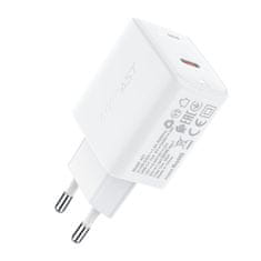 AceFast A21 30W GaN USB-C omrežni polnilnik (bel)