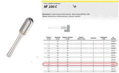 shumee KLINGSPOR REZKALO ZA KOVINO HF 100 C FI=9,6x19mm STEPLO 6mm TIP C.E.C., Sferično-CILINDRIČNO