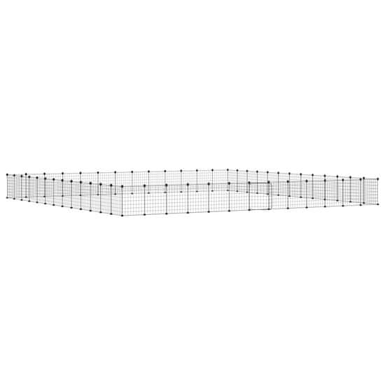 Vidaxl Ograda za hišne ljubljenčke z 52 paneli črna 35x35 cm jeklo