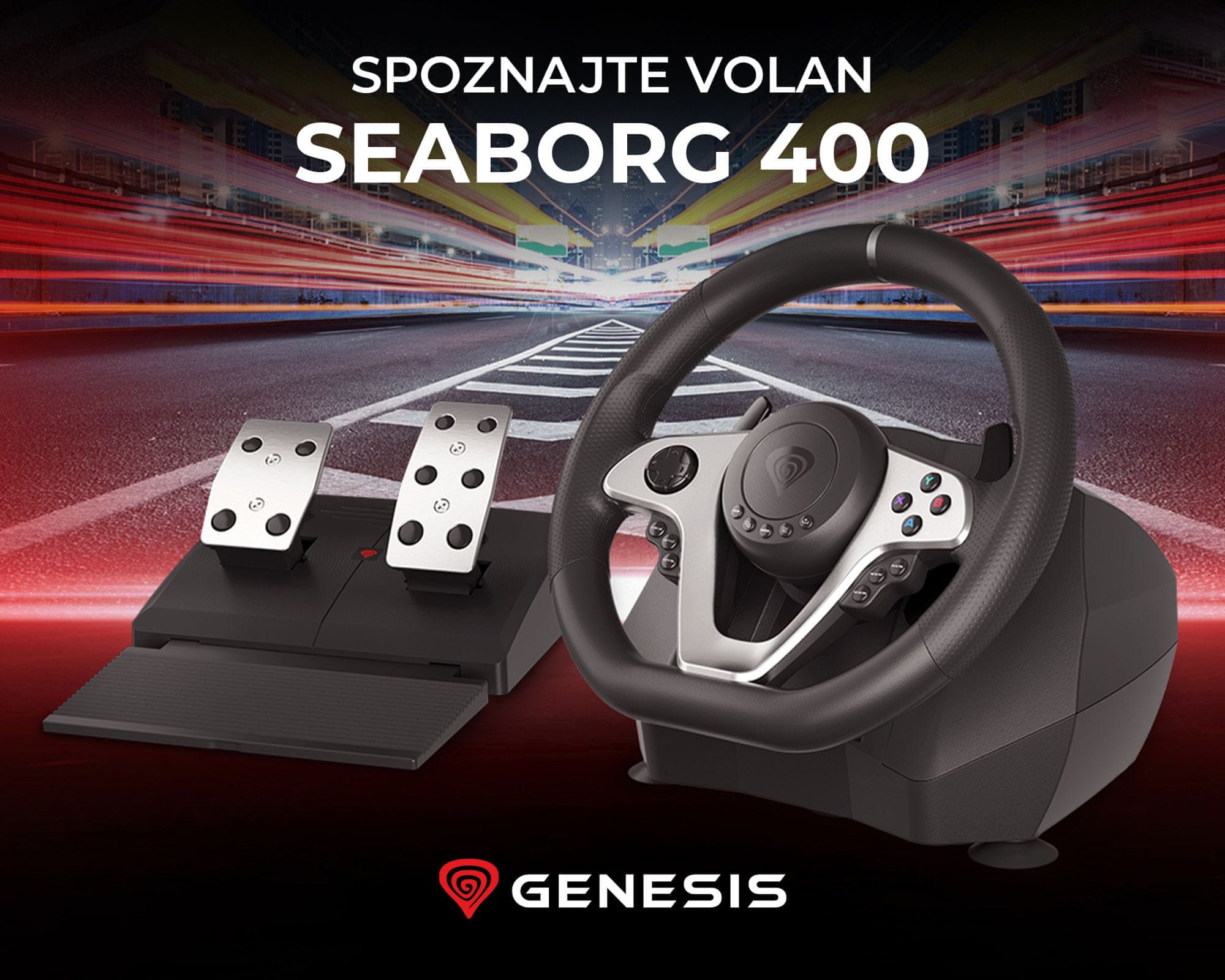 Genesis Seaborg 400 igralni volan, USB, PS4/PS3/PC/Nintendo/Xbox One/Xbox  360