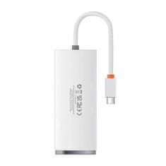 NEW Baseus Lite Series Hub 4v1 USB-C do 4x USB 3.0 + USB-C, 25 cm (bela)