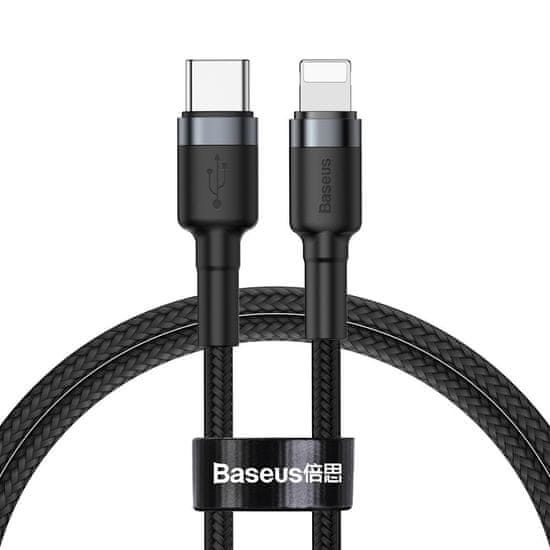 BASEUS Kabel USB-C na Lightning PD Baseus Cafule, 18 W, 1 m (črna/siva)