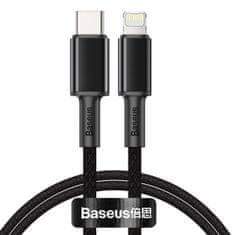 BASEUS Baseus pleteni kabel visoke gostote Type-C z Lightning, PD, 20 W, 1 m (črn)