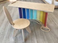 Elis Design Komplet, otroška miza iz Montessori gugalnice 6v1 smile fresh s stolom