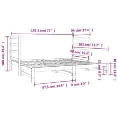 Vidaxl Izvlečna dnevna postelja bela 2x(90x190) cm trdna borovina