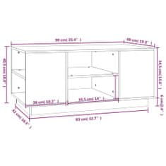 Vidaxl Klubska mizica medeno rjava 90x49x40,5 cm trdna borovina