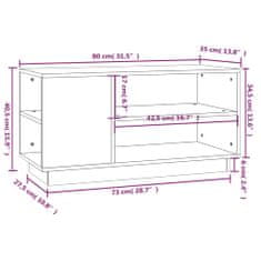 Vidaxl TV omarica črn 80x35x40,5 cm trdna borovina