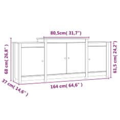 Vidaxl Komoda 164x37x68 cm trdna borovina